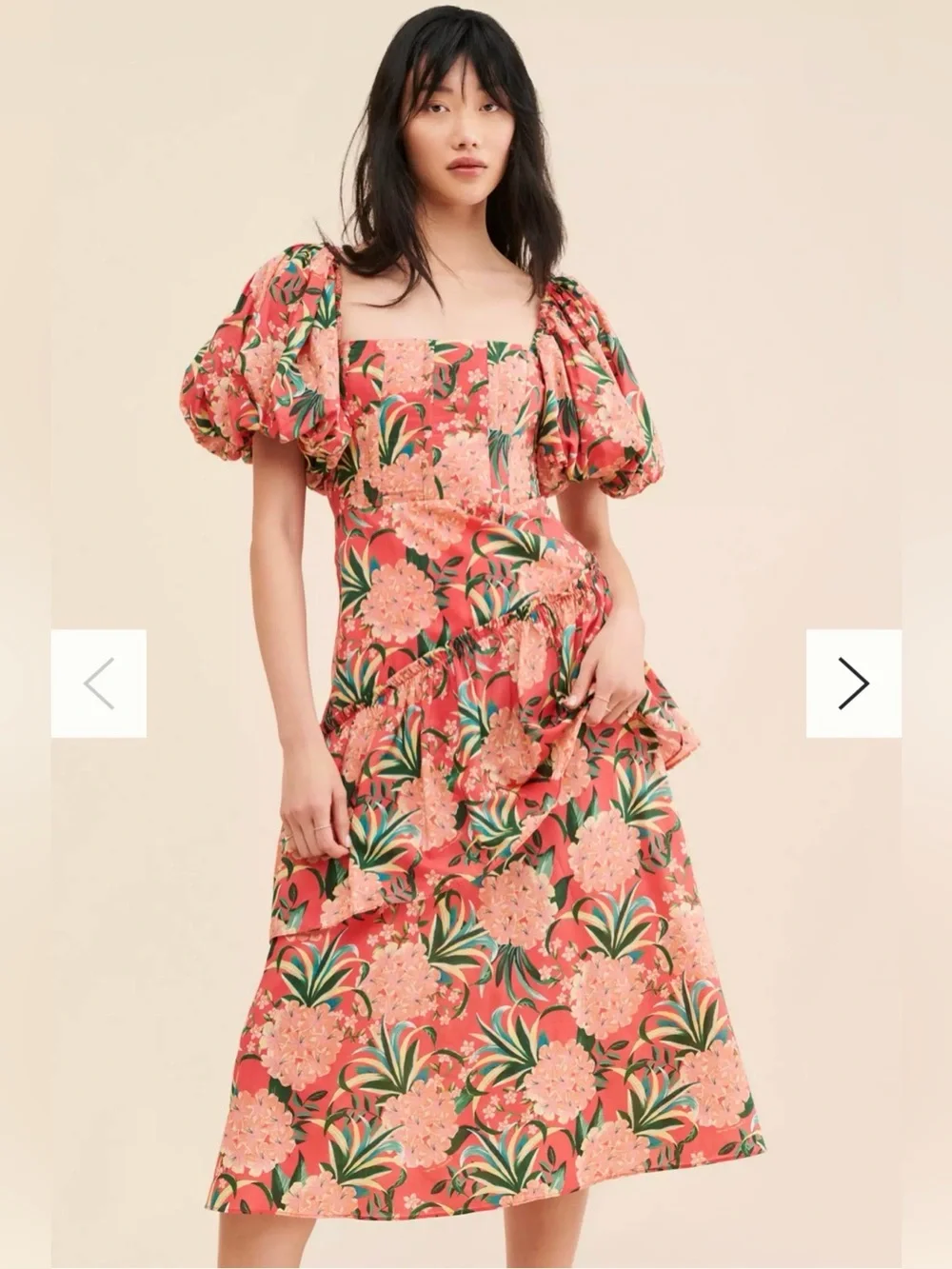 EUC Farm Rio Pineapple Bloom dress - XS